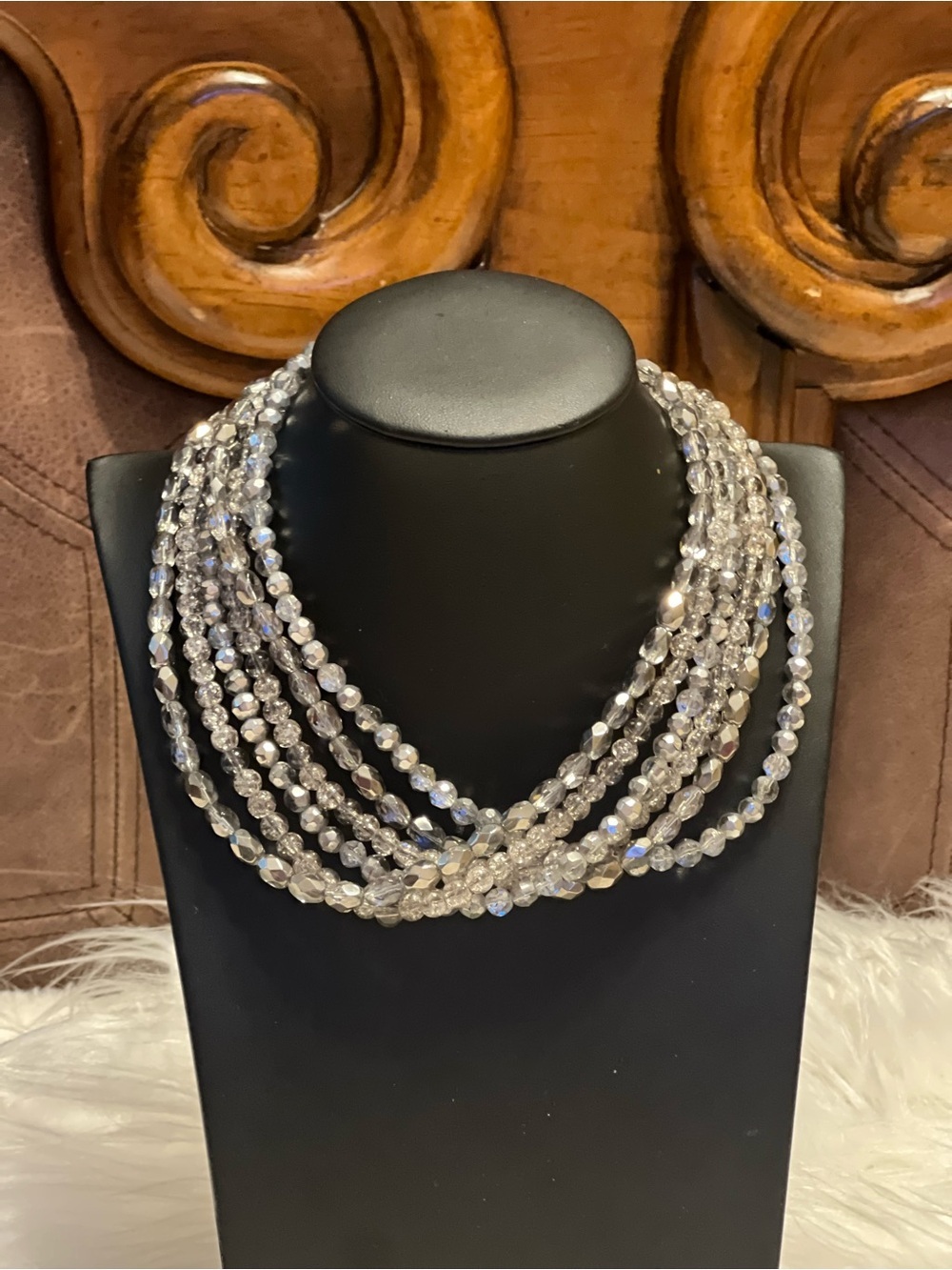 1950s Vintage Six Strand cascading Crystaorgeous  17 inch - Picture 3 of 5